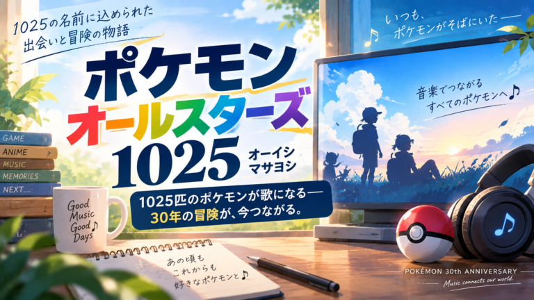 オーイシマサヨシ「ポケモンオールスターズ1025」の魅力を紹介する記事のアイキャッチ画像
